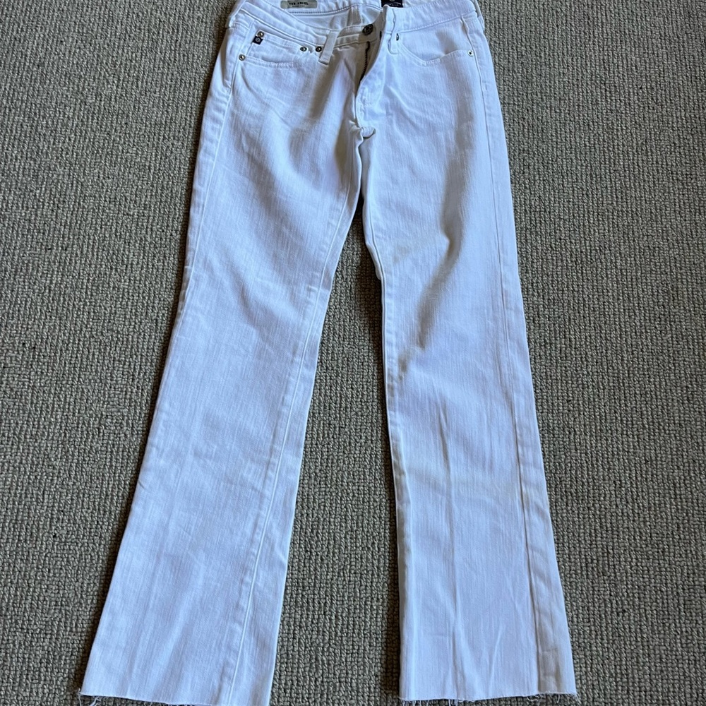 AG Adriano Goldschmied White Jeans The Angel sz 26R Boot Cut